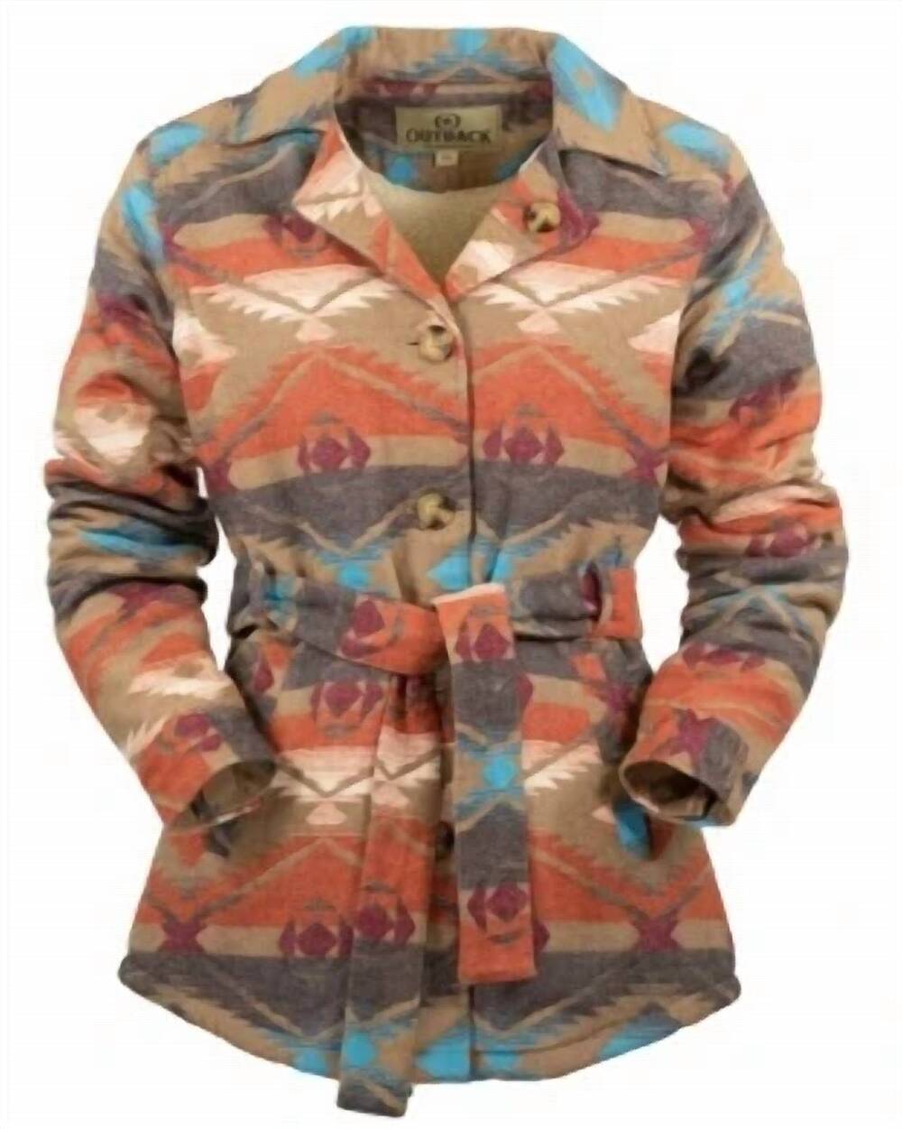 NEW OUTBACK TRADING CO. women's valarie belted jacket - plus in rust
